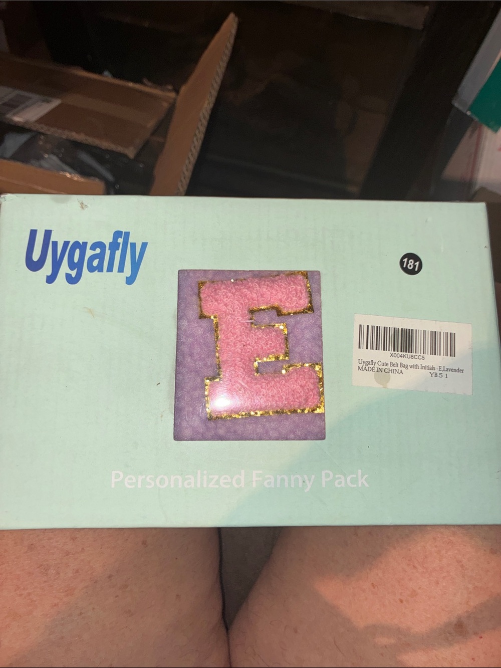Personalized letter E Fanny Pack - Pink & Lavender